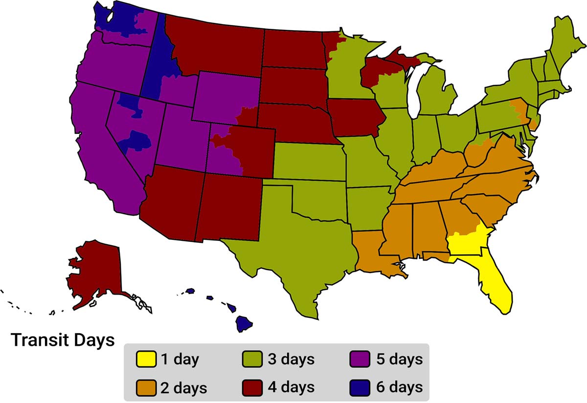 Ground Shipping Transit Times (Business Days)