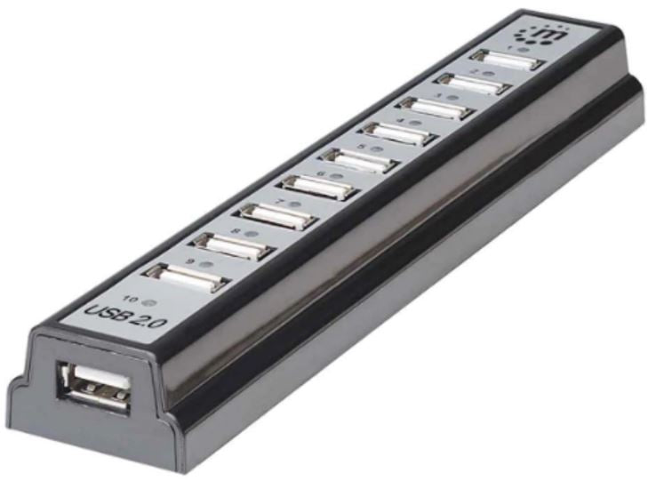 10-Port USB Hub with AC Adapter USB Hub, 4-Port